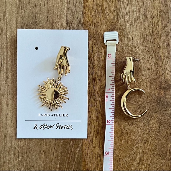 & Other Stories Gold Celestial Earrings - Picture 2 of 2